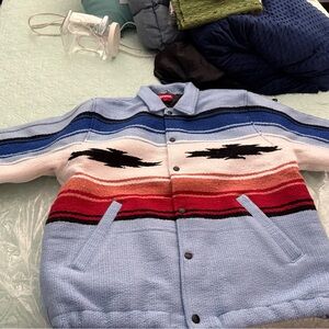 NWOT Supreme Light Blue Textured Jacket